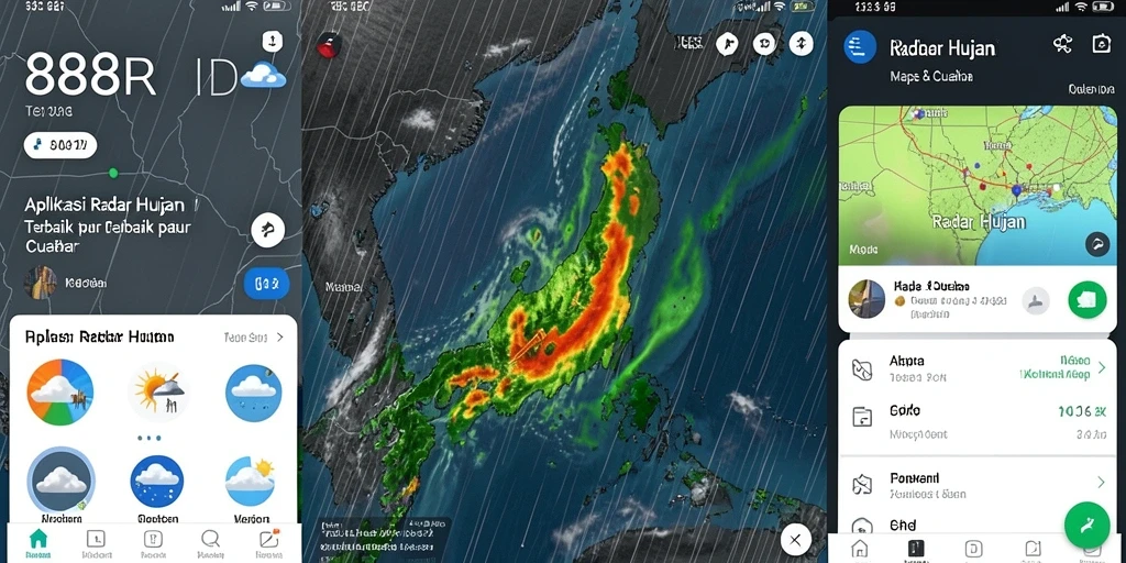 Antarmuka aplikasi 888IDR yang menampilkan radar hujan secara akurat.