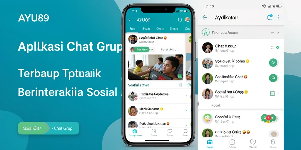 Antarmuka AYU89 yang user-friendly dengan fokus pada fungsi Chat Grup.