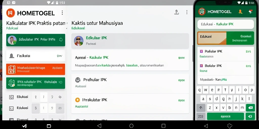 Antarmuka HOMETOGEL menampilkan kalkulator IPK yang sederhana dan efektif.