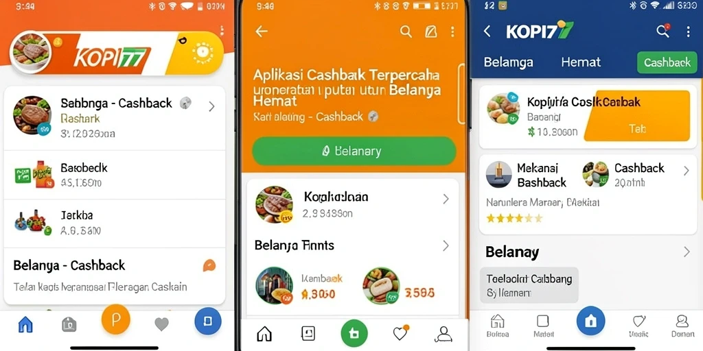 Antarmuka KOPI77 menampilkan penawaran Cashback menarik dengan mudah.