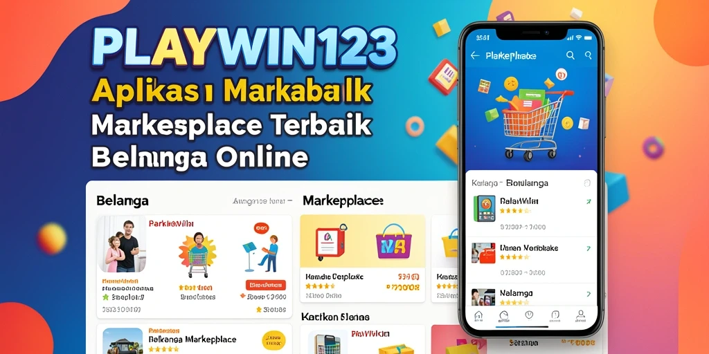 Tampilan antarmuka utama aplikasi PLAYWIN123 dengan berbagai kategori produk.
