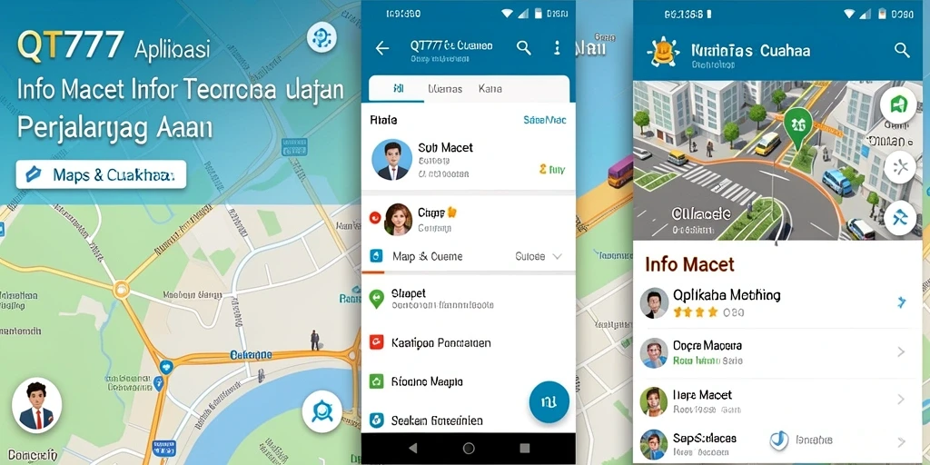 Tampilan antarmuka QT777 menampilkan informasi kemacetan dengan jelas dan informatif.