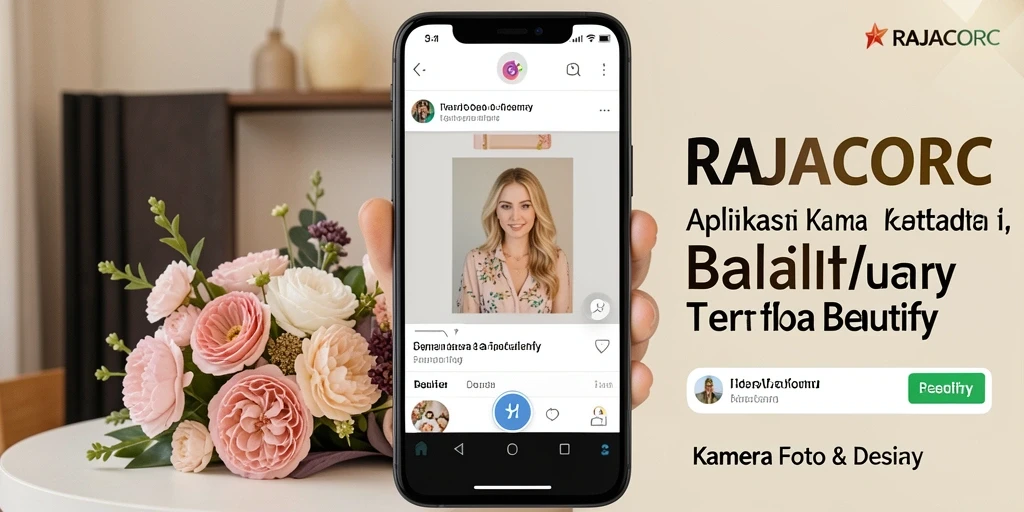 Antarmuka RAJACORC dengan fitur Kamera Beautify yang menarik.
