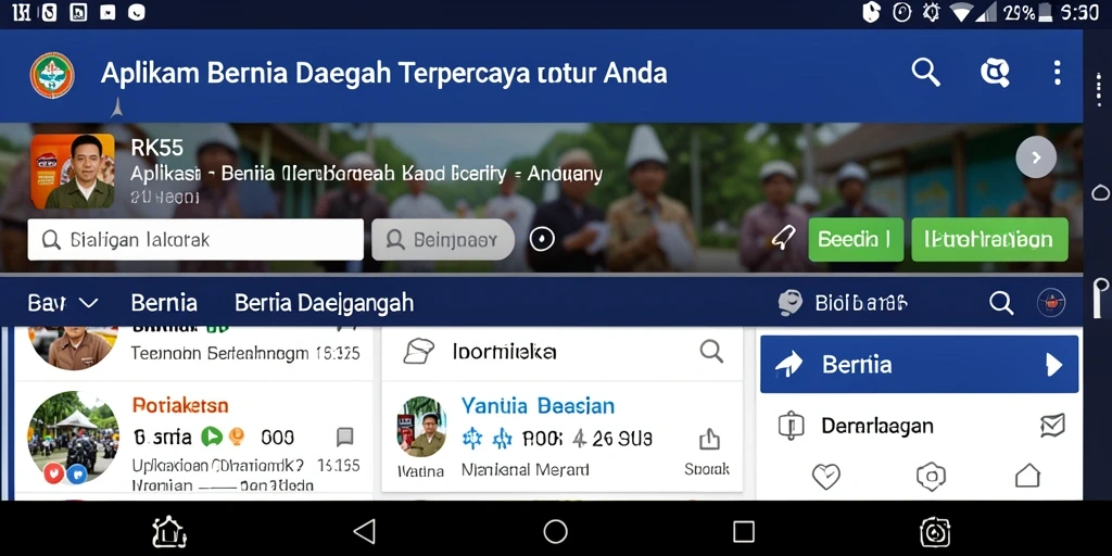 Tampilan antarmuka RK55 yang sederhana dan informatif untuk berita daerah.