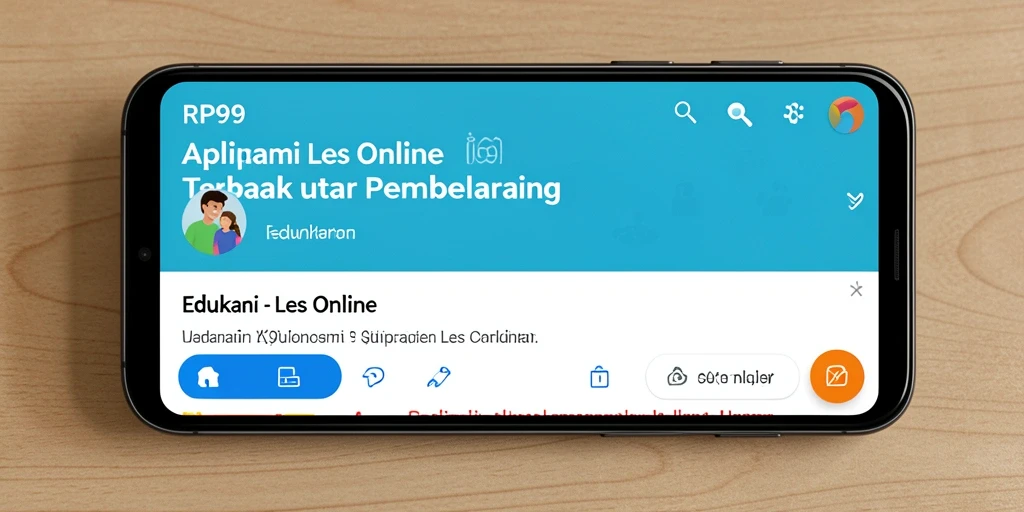 Screenshot utama RP99 menampilkan antarmuka pengguna aplikasi Les Online yang intuitif.