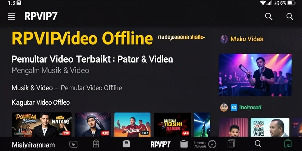 Antarmuka RPVIP7 yang intuitif untuk pemutar video offline.